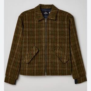 Urban Outfitters Plaid Brushed Zip Jacket Size Large